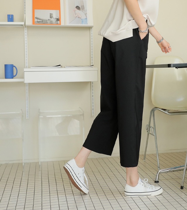 [RR]スクエアスクエアピンタック7分丈パンツ