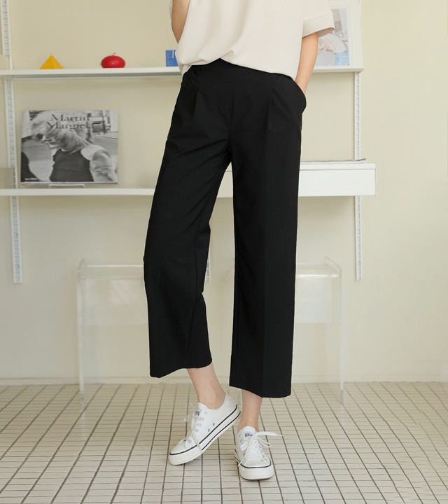 [RR]スクエアスクエアピンタック7分丈パンツ