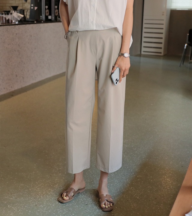 [RR]スクエアスクエアピンタック7分丈パンツ