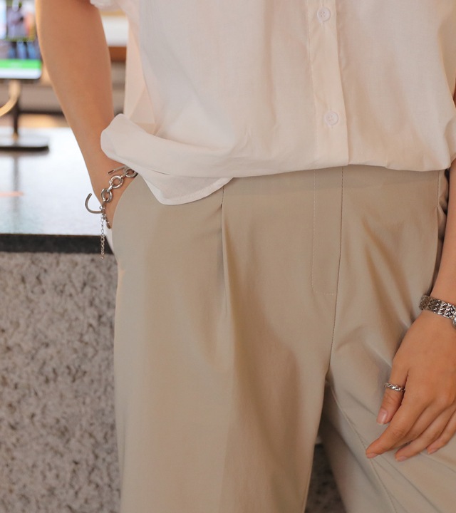 [RR]スクエアスクエアピンタック7分丈パンツ