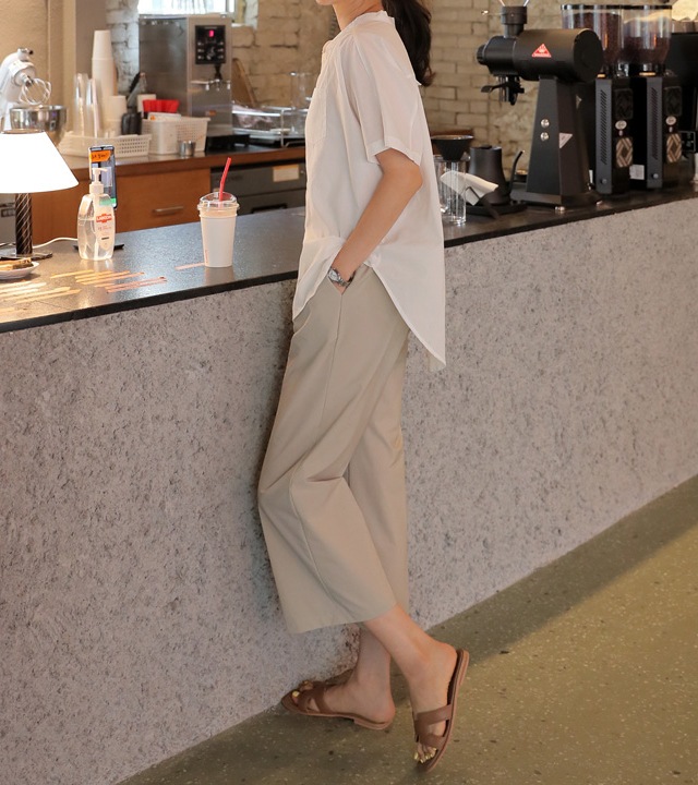 [RR]スクエアスクエアピンタック7分丈パンツ