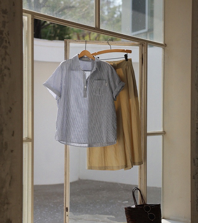 🌈[RR]ディーノシアサッカー半開きシャツ