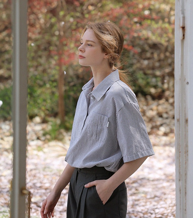 🌈[RR]ディーノシアサッカー半開きシャツ