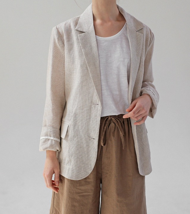 🌈[RR]ジェイディーンライトリネンジャケット_ベージュ