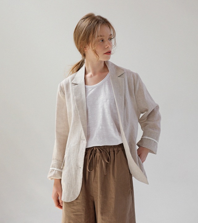 🌈[RR]ジェイディーンライトリネンジャケット_ベージュ