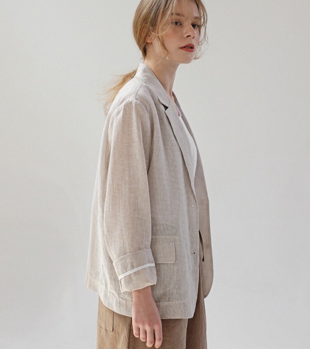 🌈[RR]ジェイディーンライトリネンジャケット_ベージュ