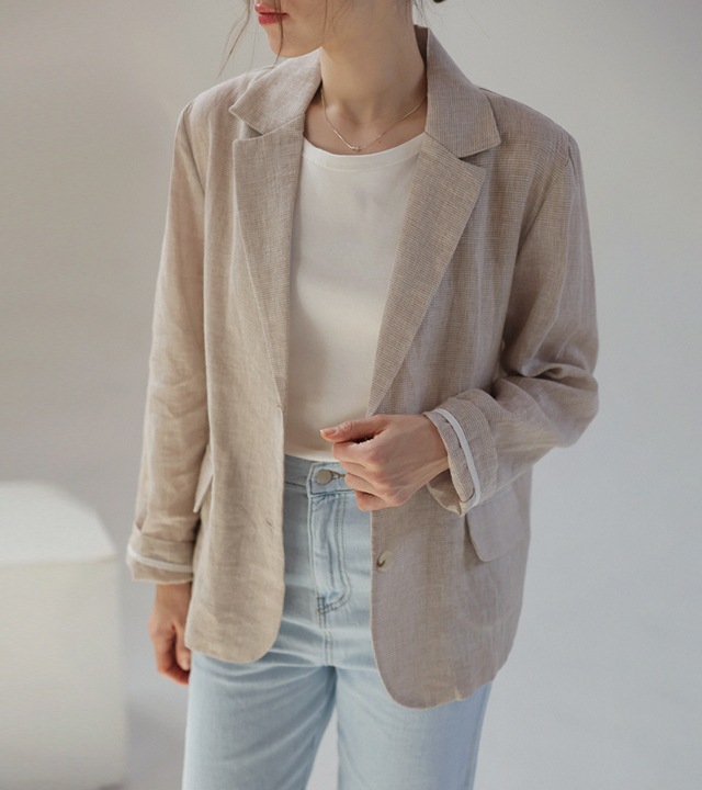 🌈[RR]ジェイディーンライトリネンジャケット_ベージュ