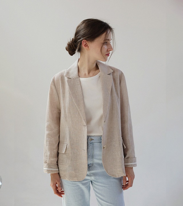 🌈[RR]ジェイディーンライトリネンジャケット_ベージュ