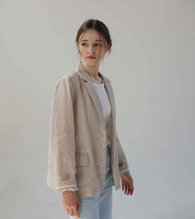 🌈[RR]ジェイディーンライトリネンジャケット_ベージュ