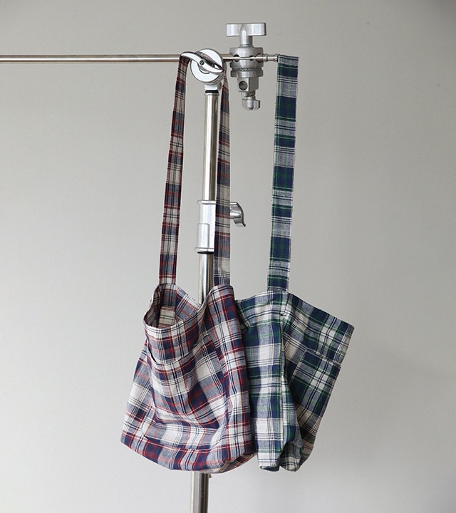 ムアチェックリネンエコバッグ