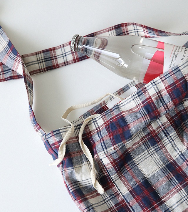 ムアチェックリネンエコバッグ