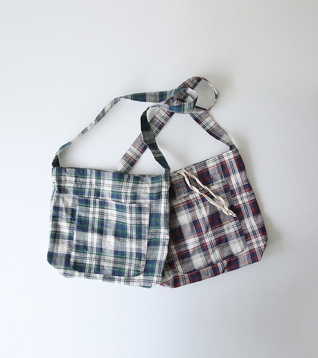 ムアチェックリネンエコバッグ