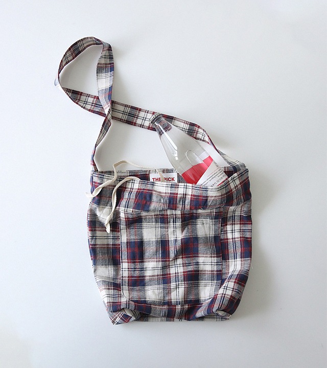 ムアチェックリネンエコバッグ
