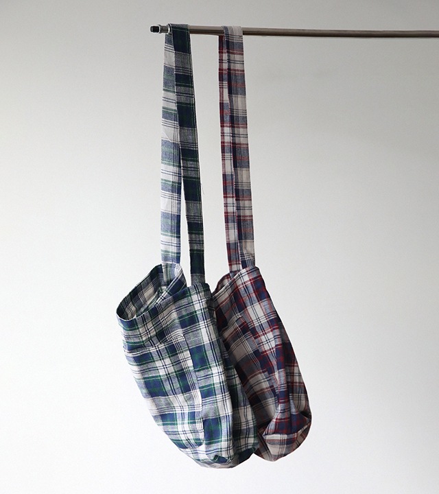 ムアチェックリネンエコバッグ