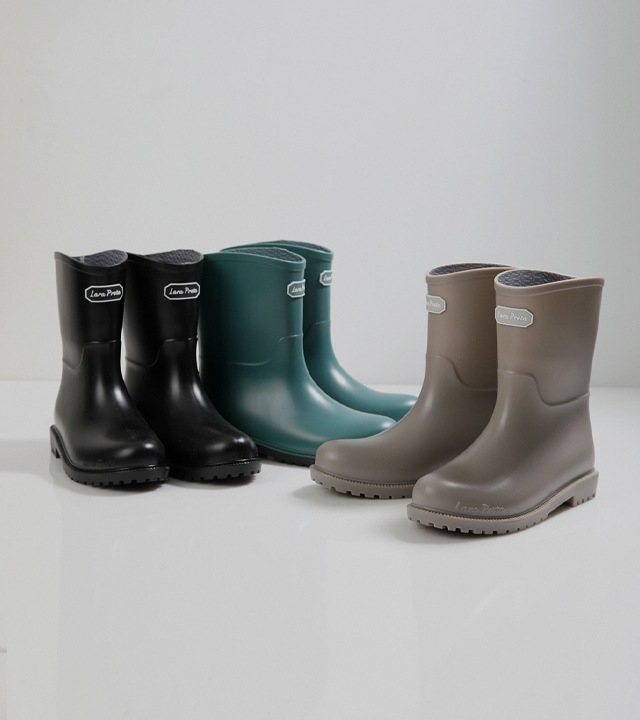 ラベルミドルレインブーツ