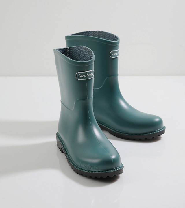 ラベルミドルレインブーツ