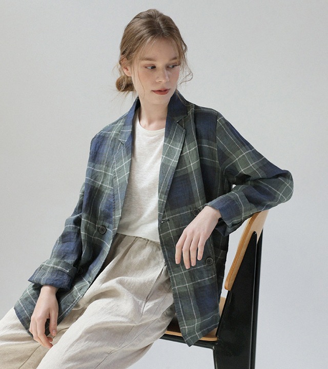 🌈[RR]ネラリネン100チェックジャケット