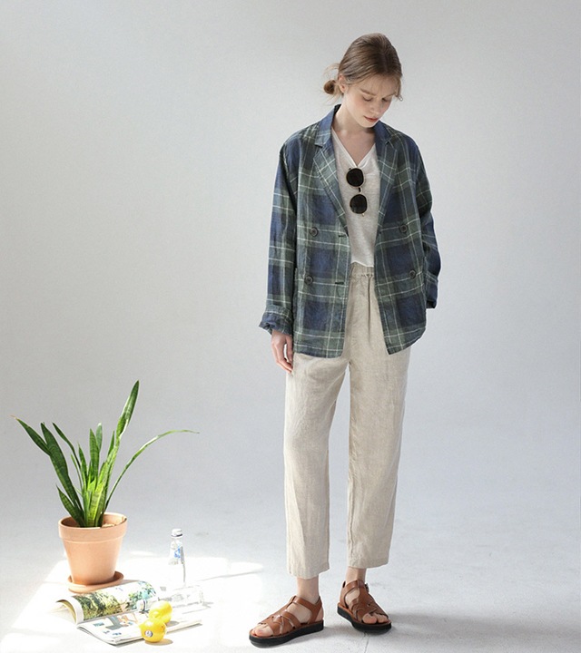 🌈[RR]ネラリネン100チェックジャケット