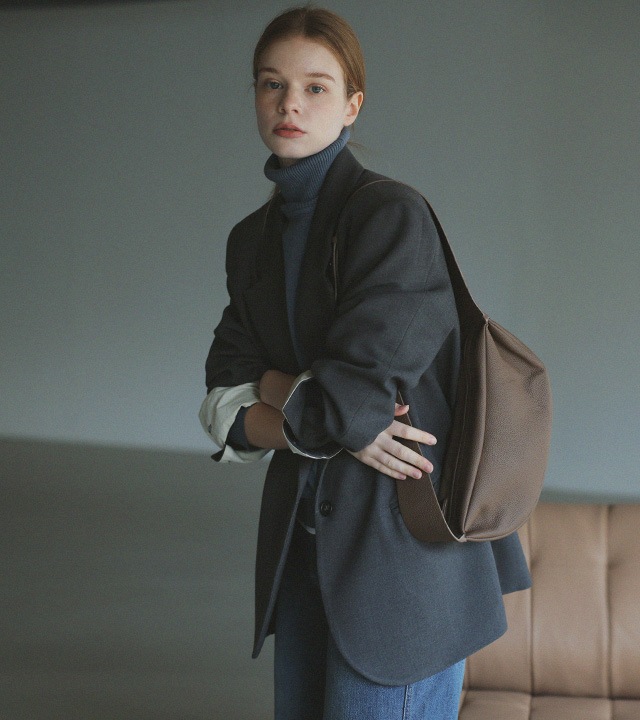 [RR]ドローストリング配色ジャケット_charcoal