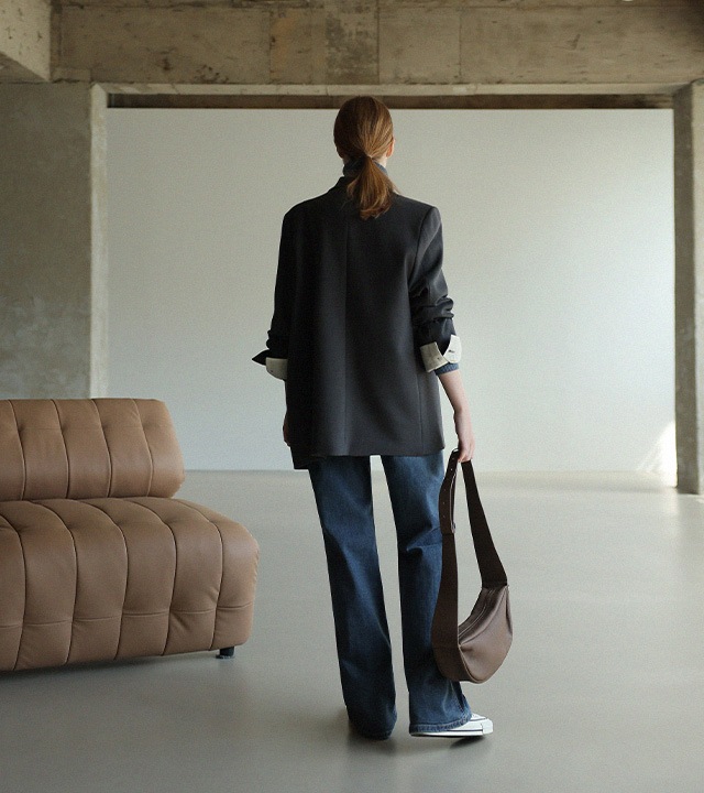 [RR]ドローストリング配色ジャケット_charcoal