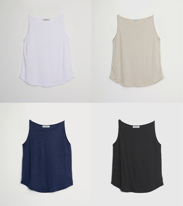 [RR]ハモンリネンラッパ袖なしトップス