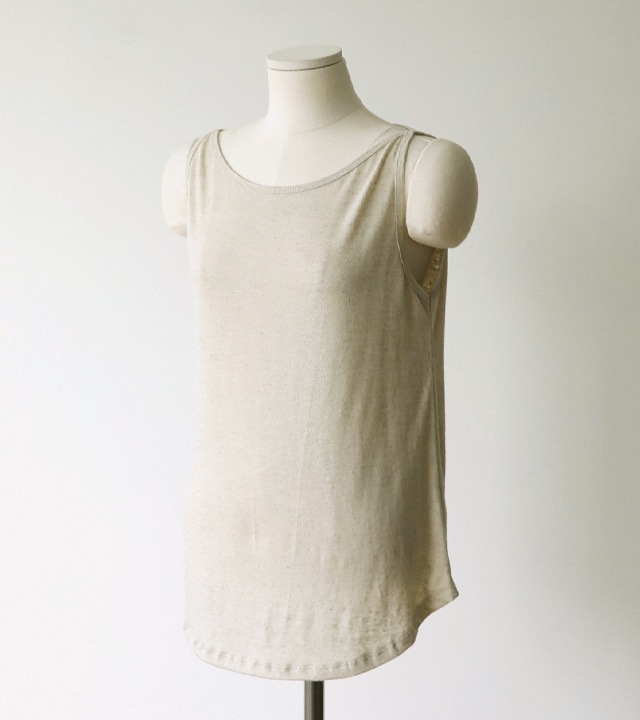 [RR]ハモンリネンラッパ袖なしトップス