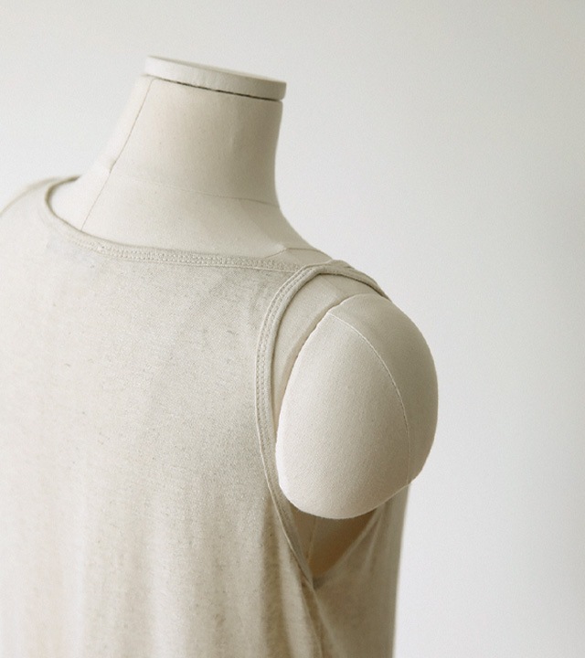 [RR]ハモンリネンラッパ袖なしトップス