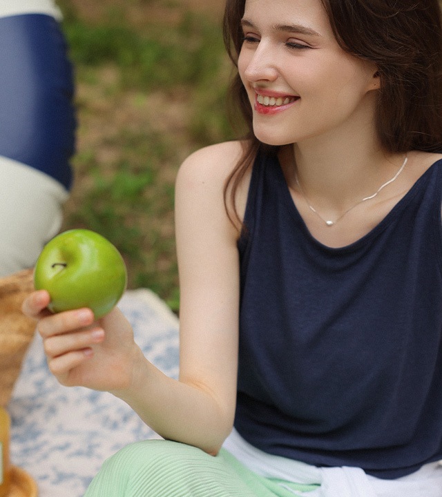 [RR]ハモンリネンラッパ袖なしトップス