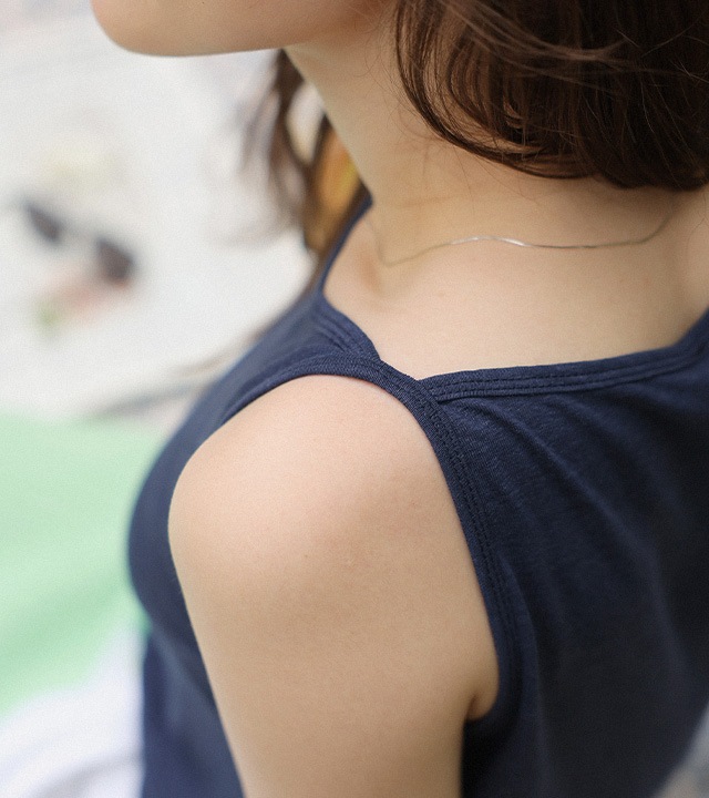 [RR]ハモンリネンラッパ袖なしトップス