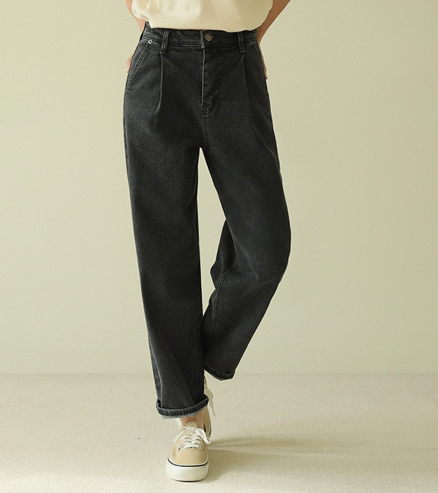 [RR]152起毛セミバギーパンツ_black