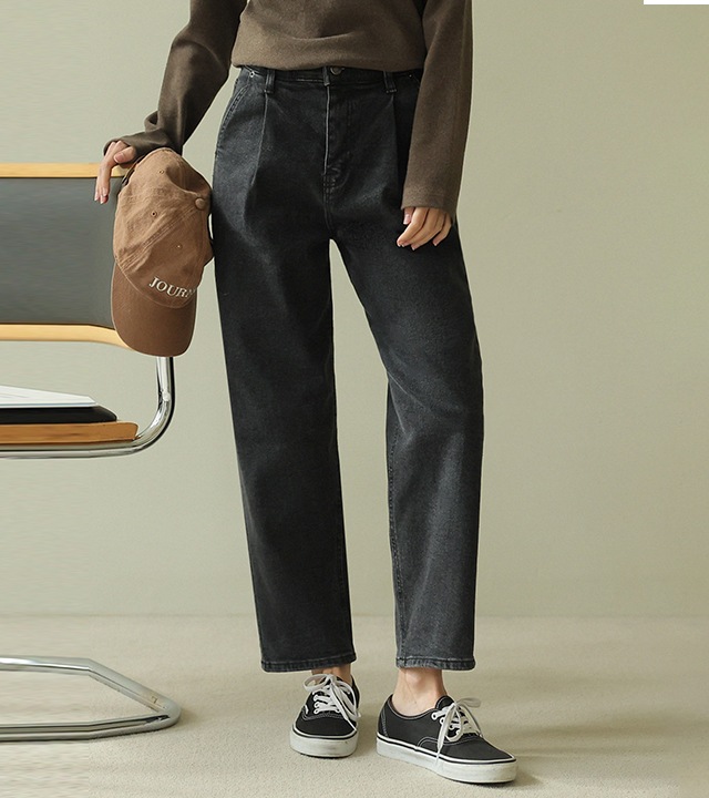 [RR]152起毛セミバギーパンツ_black