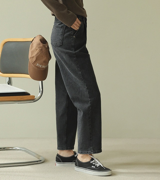 [RR]152起毛セミバギーパンツ_black