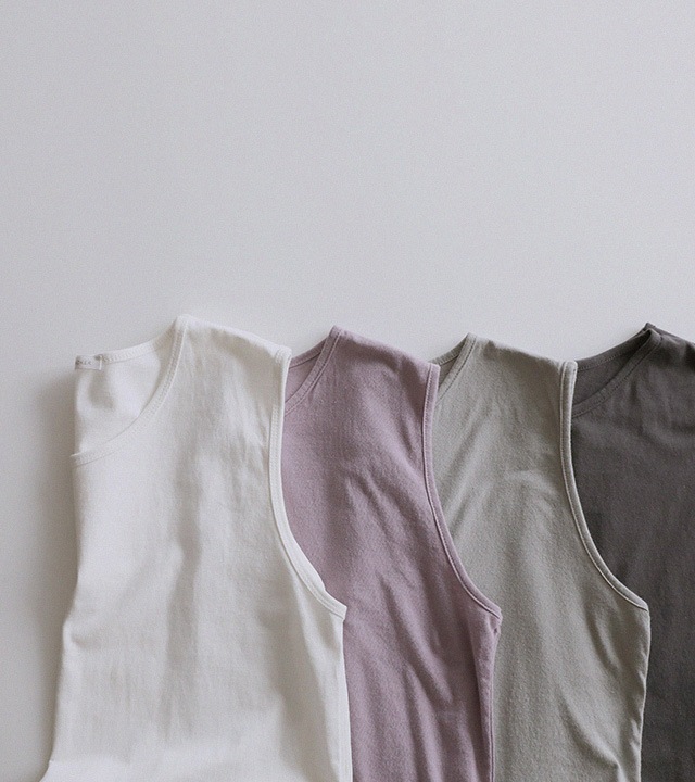 [RR]タムラウンドウォッシュ袖なしトップス