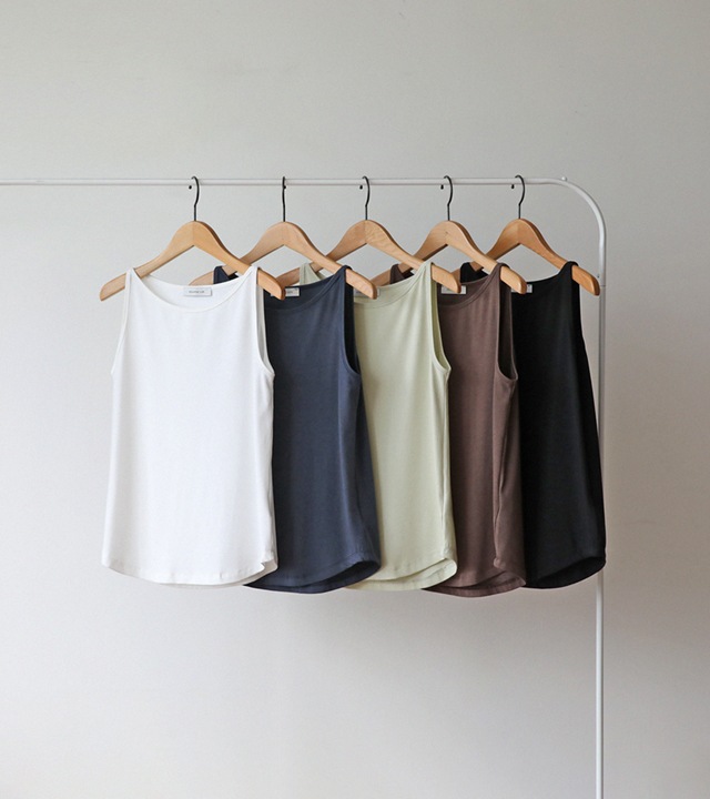 [RR]ハモンモーダルラッパ袖なしトップス