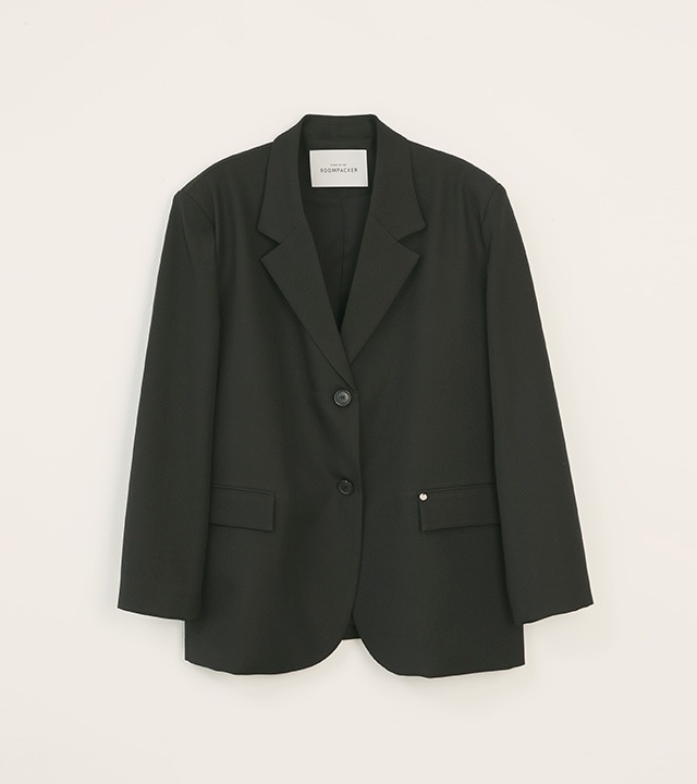 🌈[RR]ロニアンベーシックツーボタンジャケット_ブラック