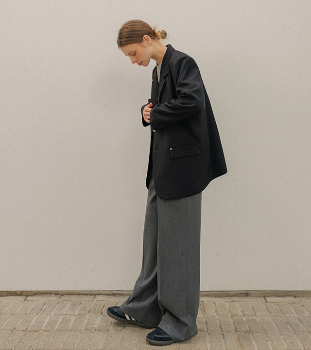 🌈[RR]ロニアンベーシックツーボタンジャケット_ブラック