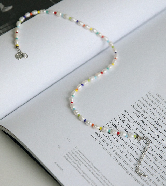 ボウカラーパールネックレス