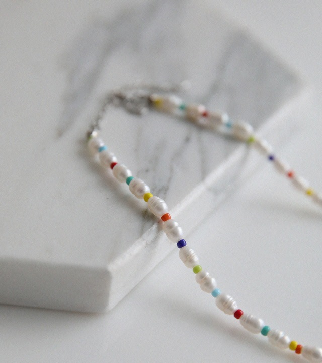 ボウカラーパールネックレス