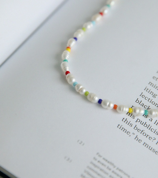 ボウカラーパールネックレス