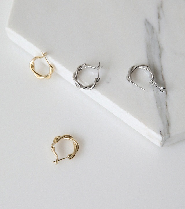 ルイシルバー＆ゴールドツイストピアス