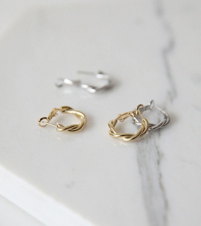 ルイシルバー＆ゴールドツイストピアス