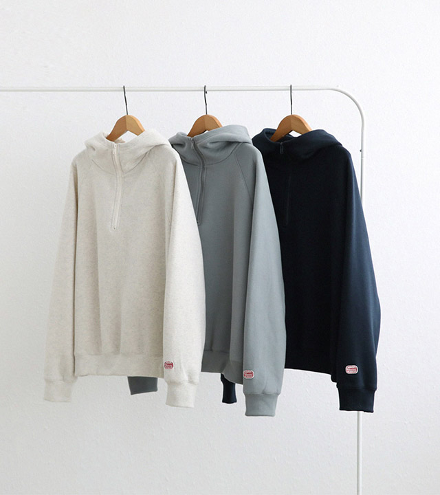 🌈[RR]パッチハーフオープンフードトップス