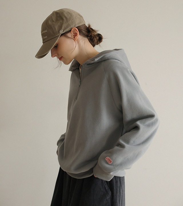 🌈[RR]パッチハーフオープンフードトップス