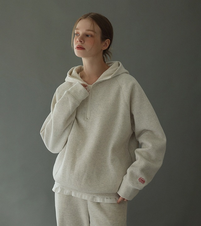 🌈[RR]パッチハーフオープンフードトップス