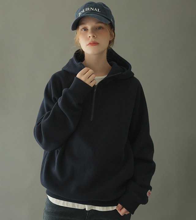 🌈[RR]パッチハーフオープンフードトップス