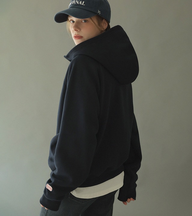 🌈[RR]パッチハーフオープンフードトップス