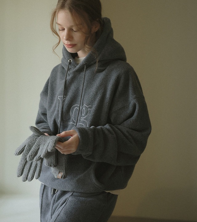 [RR]ボアフリースバンディングフードトップス