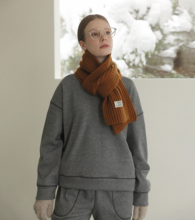 [RR]カバーステッチ ファー裏地付きスウェット