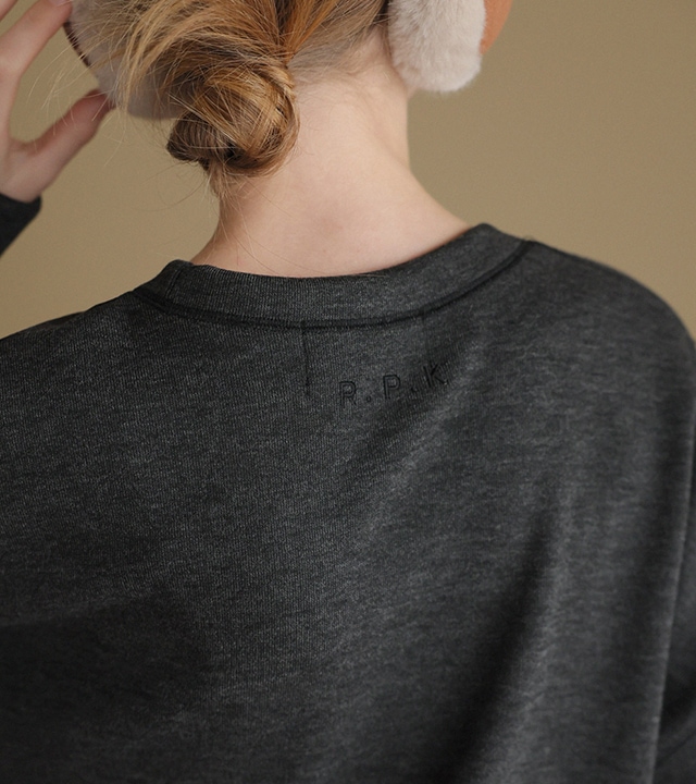 [RR]カバーステッチ ファー裏地付きスウェット