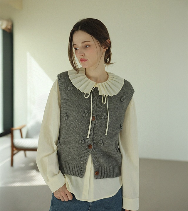 ノルディックニットベスト（チャコールグレー） | MACHATT ONLINE